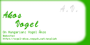 akos vogel business card